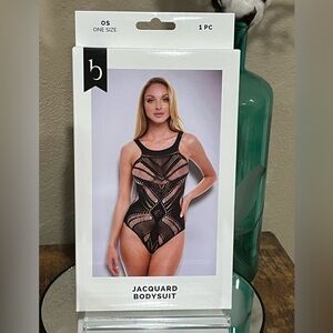 Baci Jacquard Hourglass Bodysuit Lingerie in black, new!